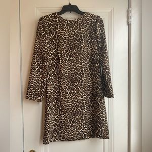 Leopard print long sleeves J.Crew dress